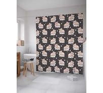 Штора (занавеска) для ванной JoyArty "Спящие медведи" из сатена, 180х200 см с крючками, sc_47611