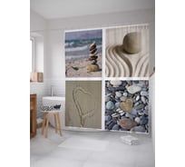 Штора (занавеска) для ванной JoyArty "Морская любовь" из сатена, 180х200 см с крючками, sc_7775