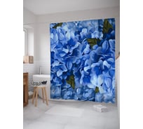 Штора (занавеска) для ванной JoyArty "Красочная гардения" из сатена, 180х200 см с крючками, sc_62530