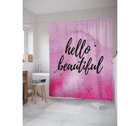 Штора (занавеска) для ванной JoyArty "Привет, красивая" из сатена, 180х200 см с крючками, sc_52956