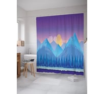 Штора (занавеска) для ванной JoyArty "Векторные горы" из сатена, 180х200 см с крючками, sc_63489