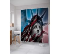 Штора (занавеска) для ванной JoyArty "Свобода Америки" из сатена, 180х200 см с крючками, sc_36812