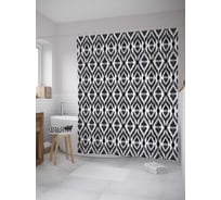 Штора (занавеска) для ванной JoyArty "Искаженный узор" из сатена, 180х200 см с крючками, sc_33055
