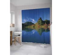 Штора (занавеска) для ванной JoyArty "Японские холмы" из сатена, 180х200 см с крючками, sc_9291