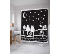 Штора (занавеска) для ванной JoyArty "Ласковый вечер" из сатена, 180х200 см с крючками, sc_6663