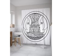 Штора (занавеска) для ванной JoyArty "Близнецы бубл" из сатена, 180х200 см с крючками, sc_60358