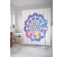 Штора (занавеска) для ванной JoyArty "Мандала йога" из сатена, 180х200 см с крючками, sc_62813