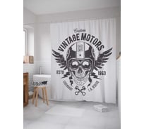 Штора (занавеска) для ванной JoyArty "Старинные двигатели" из сатена, 180х200 см с крючками, sc_9762