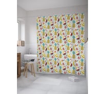 Штора (занавеска) для ванной JoyArty "Фруктовый бум" из сатена, 180х200 см с крючками, sc_60611