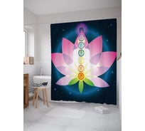 Штора (занавеска) для ванной JoyArty "Лотос медитации" из сатена, 180х200 см с крючками, sc_62818