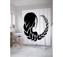 Штора (занавеска) для ванной JoyArty "Дева с длинной косой" из сатена, 180х200 см с крючками, sc_60209