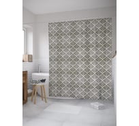 Штора (занавеска) для ванной JoyArty "Векторный Дамаск" из сатена, 180х200 см с крючками, sc_61571