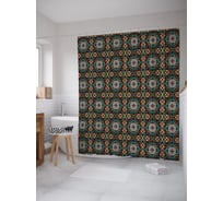 Штора (занавеска) для ванной JoyArty "Марокканская мозаика" из сатена, 180х200 см с крючками, sc_58342