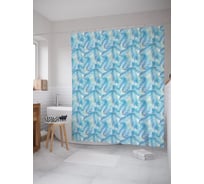 Штора (занавеска) для ванной JoyArty "Тропические джунгли" из сатена, 180х200 см с крючками, sc_63187