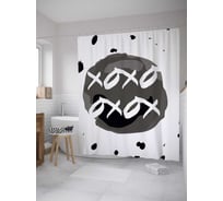 Штора (занавеска) для ванной JoyArty "Милая смс" из сатена, 180х200 см с крючками, sc_36425