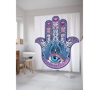 Штора (занавеска) для ванной JoyArty "Защитный амулет" из сатена, 180х200 см с крючками, sc_64220