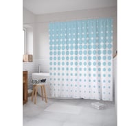 Штора (занавеска) для ванной JoyArty "Уменьшение горошка" из сатена, 180х200 см с крючками, sc_62515