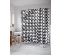 Штора (занавеска) для ванной JoyArty "Лопастной вектор" из сатена, 180х200 см с крючками, sc_62329