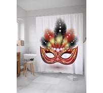 Штора (занавеска) для ванной JoyArty "Карнавал венецианской маски" из сатена, 180х200 см с крючками, sc_9465
