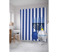 Штора (занавеска) для ванной JoyArty "Новогодний уют" из сатена, 180х200 см с крючками, sc_6756