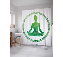 Штора (занавеска) для ванной JoyArty "Природа йоги" из сатена, 180х200 см с крючками, sc_9709