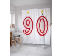 Штора (занавеска) для ванной JoyArty "Красные свечи" из сатена, 180х200 см с крючками, sc_33329