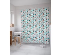 Штора (занавеска) для ванной JoyArty "Абстрактные ягоды" из сатена, 180х200 см с крючками, sc_63229