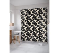 Штора (занавеска) для ванной JoyArty "Обратная яркость роз" из сатена, 180х200 см с крючками, sc_54414