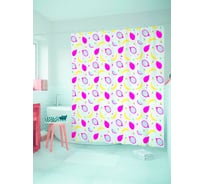 Штора (занавеска) для ванной JoyArty "Вкусная питайя" из сатена, 180х200 см с крючками, sc_71729