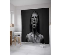Штора (занавеска) для ванной JoyArty "Зомбированная женщина" из сатена, 180х200 см с крючками, sc_36417