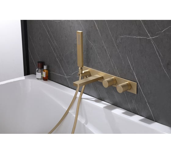 Смеситель для ванны ABBER Rund скрытого монтажа, золото матовое AF8730G