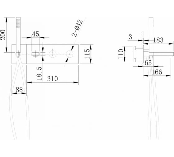 Смеситель для ванны ABBER Rund скрытого монтажа, золото матовое AF8730G