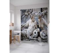 Штора (занавеска) для ванной JoyArty "Скульптура Зевс и Гера" из сатена, 180х200 см с крючками, sc_9962