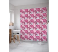 Штора (занавеска) для ванной JoyArty "Орхидеи гранж" из сатена, 180х200 см с крючками, sc_63226