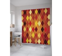 Штора (занавеска) для ванной JoyArty "Цветные ромбы" из сатена, 180х200 см с крючками, sc_59996