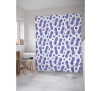 Штора (занавеска) для ванной JoyArty "Ананасы в тропиках" из сатена, 180х200 см с крючками, sc_63166