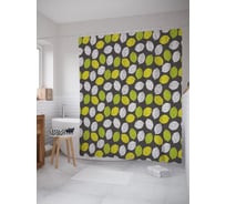 Штора (занавеска) для ванной JoyArty "Всякие лимоны" из сатена, 180х200 см с крючками, sc_64192