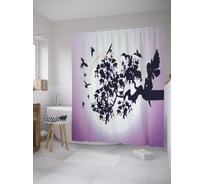 Штора (занавеска) для ванной JoyArty "Девушка маугли" из сатена, 180х200 см с крючками, sc_61825