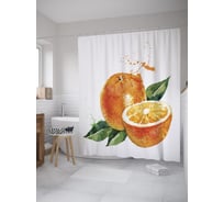 Штора (занавеска) для ванной JoyArty "Плода мандарина" из сатена, 180х200 см с крючками, sc_59386