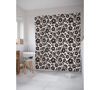 Штора (занавеска) для ванной JoyArty "Шаблон роз" из сатена, 180х200 см с крючками, sc_58900