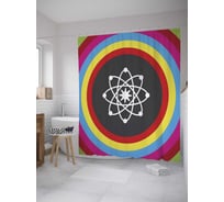 Штора (занавеска) для ванной JoyArty "Геометрическая фигура" из сатена, 180х200 см с крючками, sc_34029