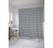Штора (занавеска) для ванной JoyArty "Ряды ромбов" из сатена, 180х200 см с крючками, sc_61899