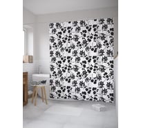 Штора (занавеска) для ванной JoyArty "Розы и лилии" из сатена, 180х200 см с крючками, sc_52528