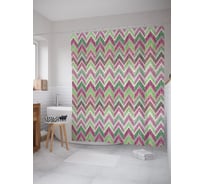 Штора (занавеска) для ванной JoyArty "Прерывистые зигзаги" из сатена, 180х200 см с крючками, sc_58012