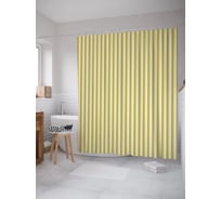 Штора (занавеска) для ванной JoyArty "Пастельные полосы" из сатена, 180х200 см с крючками, sc_53085