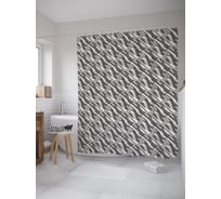 Штора (занавеска) для ванной JoyArty "Диагональные штрихи" из сатена, 180х200 см с крючками, sc_59089