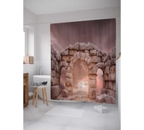 Штора (занавеска) для ванной JoyArty "Вершина дворца" из сатена, 180х200 см с крючками, sc_9481