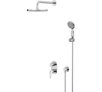 Встраиваемый смеситель LEMARK с верхним душем Ø25 см, лейка для душа Ø100 мм, латунь, хром LM0429C