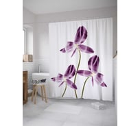 Штора (занавеска) для ванной JoyArty "Внезапный цветочный танец" из сатена, 180х200 см с крючками, sc_8374