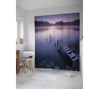 Штора (занавеска) для ванной JoyArty "Мостик трамплин" из сатена, 180х200 см с крючками, sc_9166